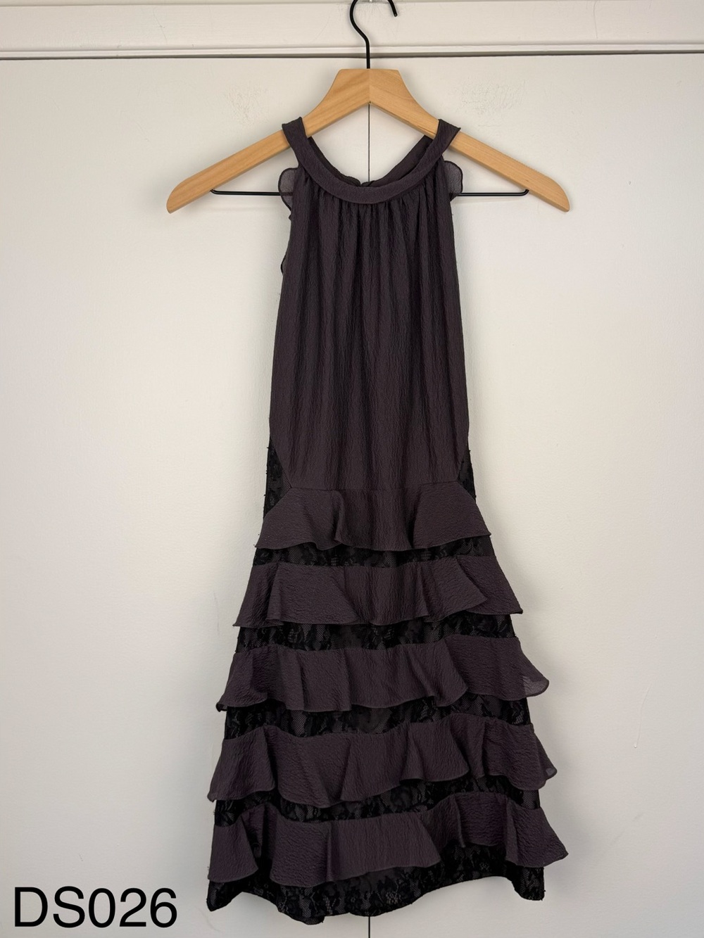 Rebecca Taylor Silk Lace Tiered Halter Dress Size 8 NWOT